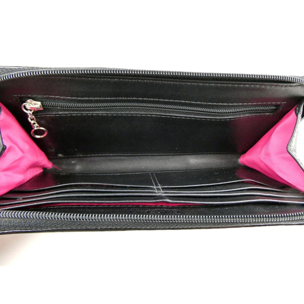Coach Signature Black White Zip Around Wristlet - Picture 7 of 12